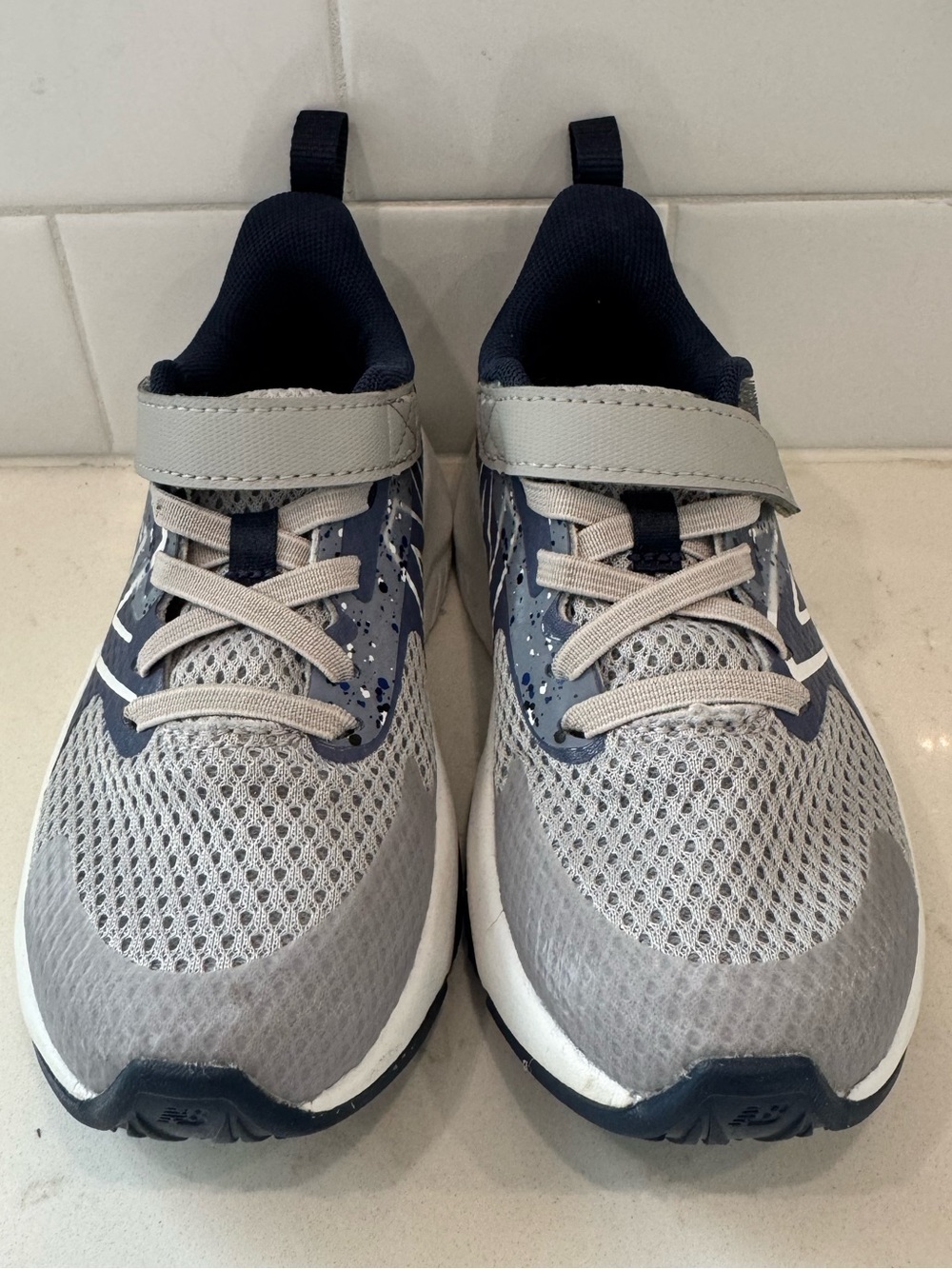 New Balance Toddler Size 10.5 Lightweight Foam Gray and Navy Athletic Shoes